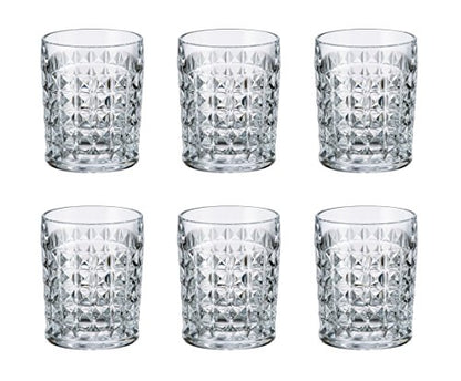 Crystalex Bohemia Diamond, 7.5oz Glass Whiskey/Brandy Tumblers Set of 6