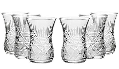 Set of 6 Neman Glassworks, 5-Oz Hand Made Vintage Russian Crystal Glasses