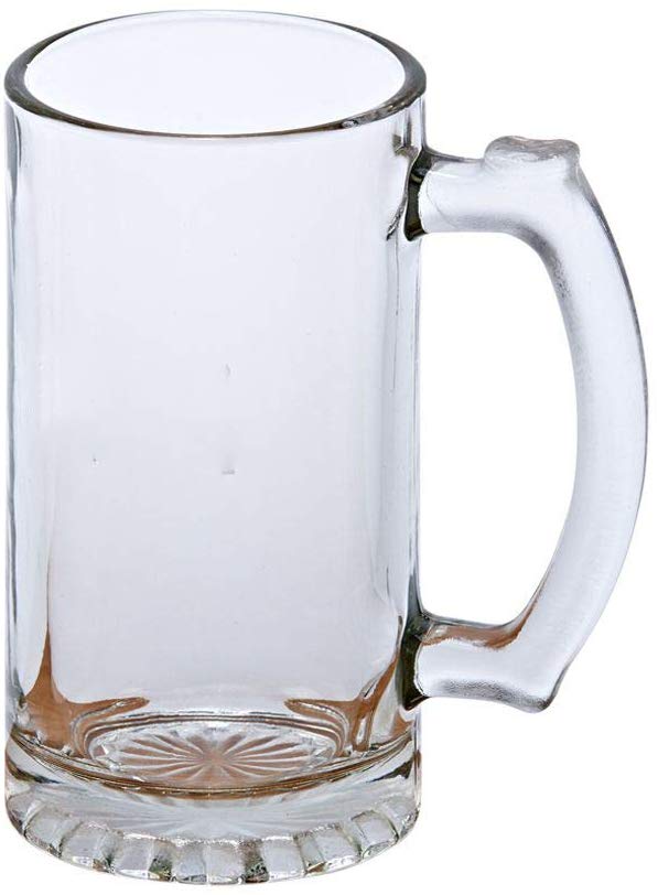 (D) Pint Beer Glasses, Glass Beer Mugs with Handle 16 Oz Beer Glasses