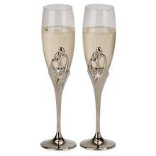 (D) Champagne Flutes, Wedding Toasting Glasses for Bride and Groom Set of 2