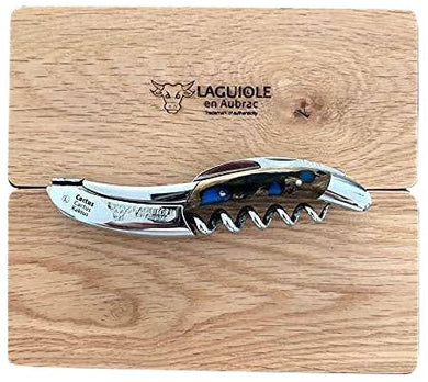 (D) Laguiole Sommelier Waiter's Corkscrew Shiny Finish (Blue Cactus Handle)