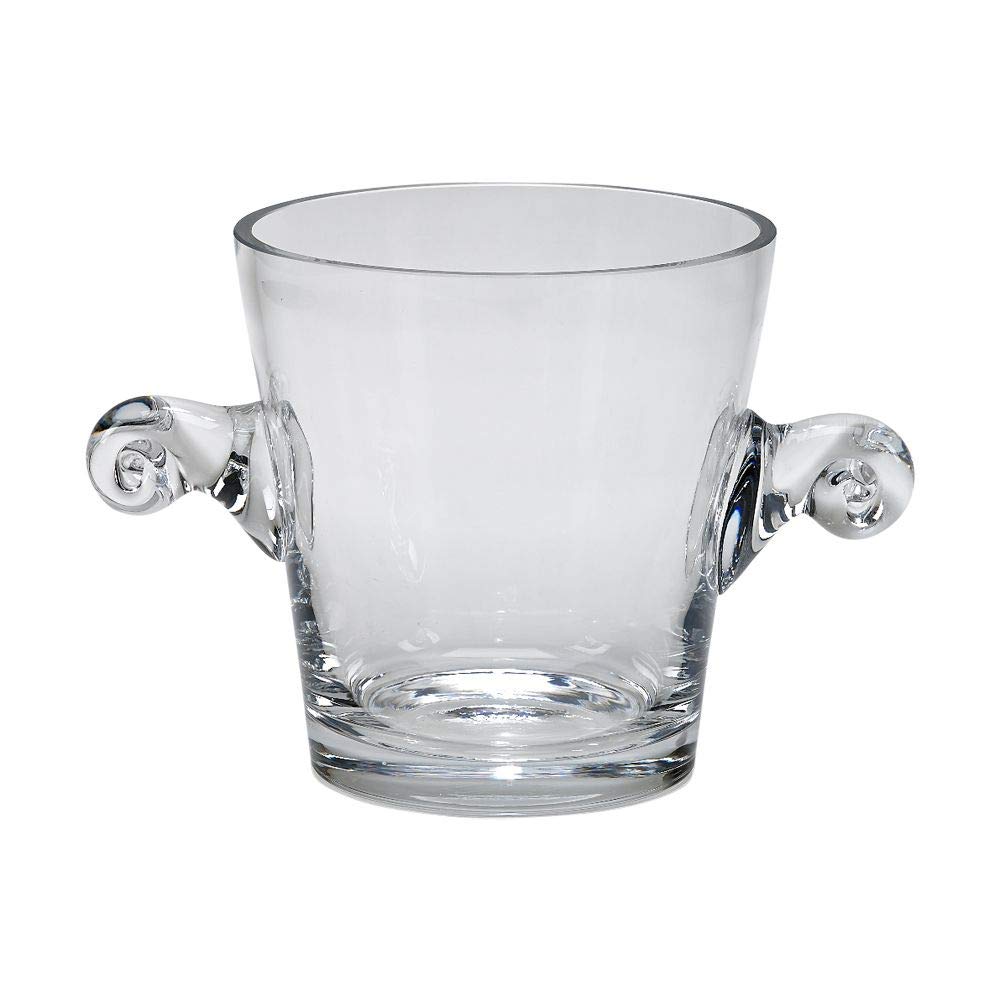 (D) Luxury Optical Crystal Glass Ice Bucket, Wine Chiller with Handles