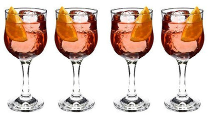 SET of 4-pc Luminarc 'Bloom' 7 Oz Crystal-Clear Burgundy Goblets, Wine Glasses