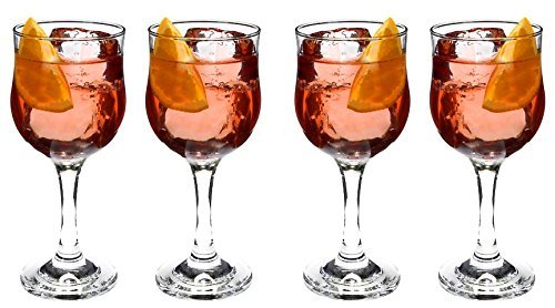 SET of 4-pc Luminarc 'Bloom' 7 Oz Crystal-Clear Burgundy Goblets, Wine Glasses