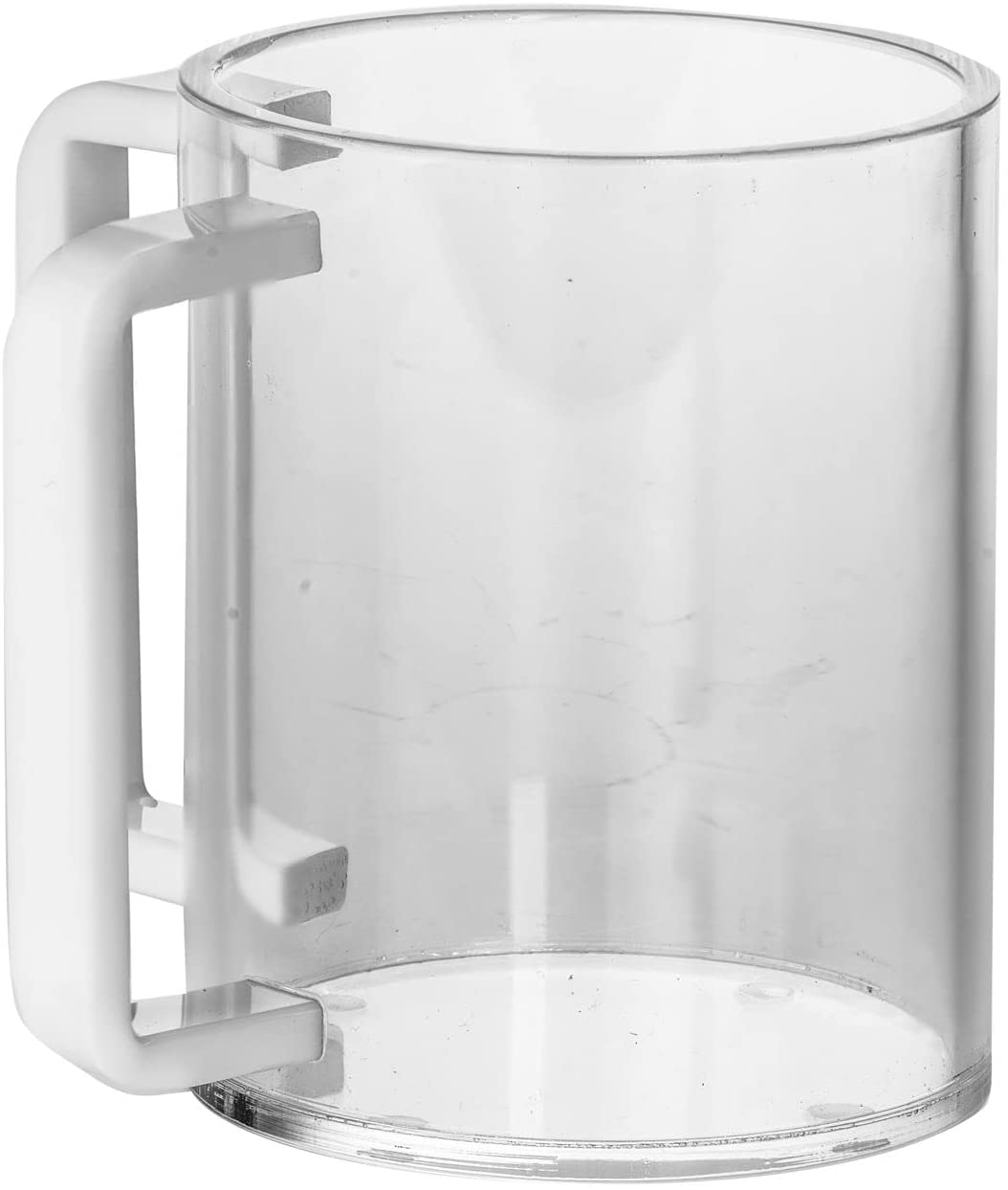 (D) Judaica Clear Wash Cup Lucite Cup Negel Vasser with Dual Handles (White)
