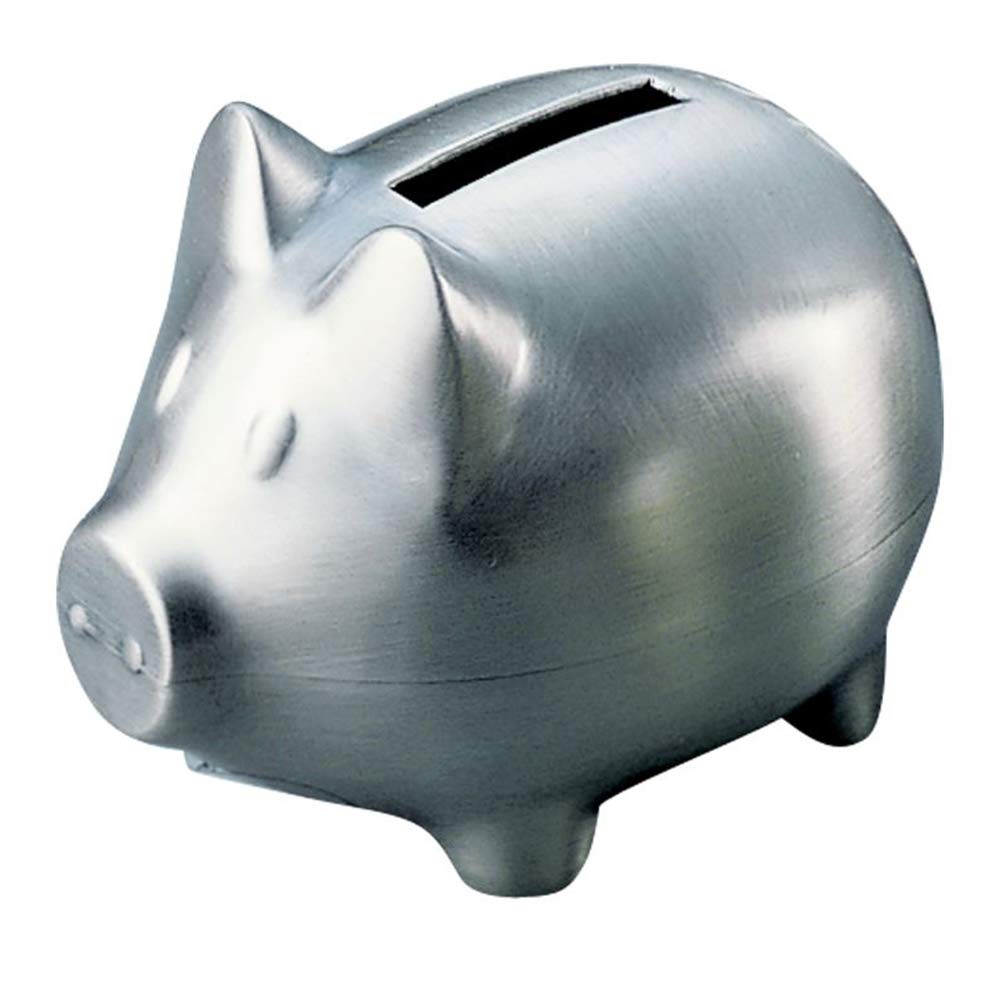 (D) Gifts for Men who Have Everything, Piggy Bank, Silver Pig (Matte)