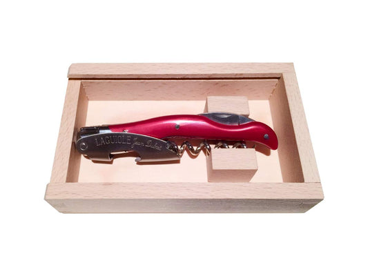 (D) Laguiole Jean Dubost French Hand Made Wine Waiter, Vintage (Red)