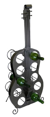 (D) Large Guitar Wine Bottle Holder for 10 Bottles Bar Counter Decoration