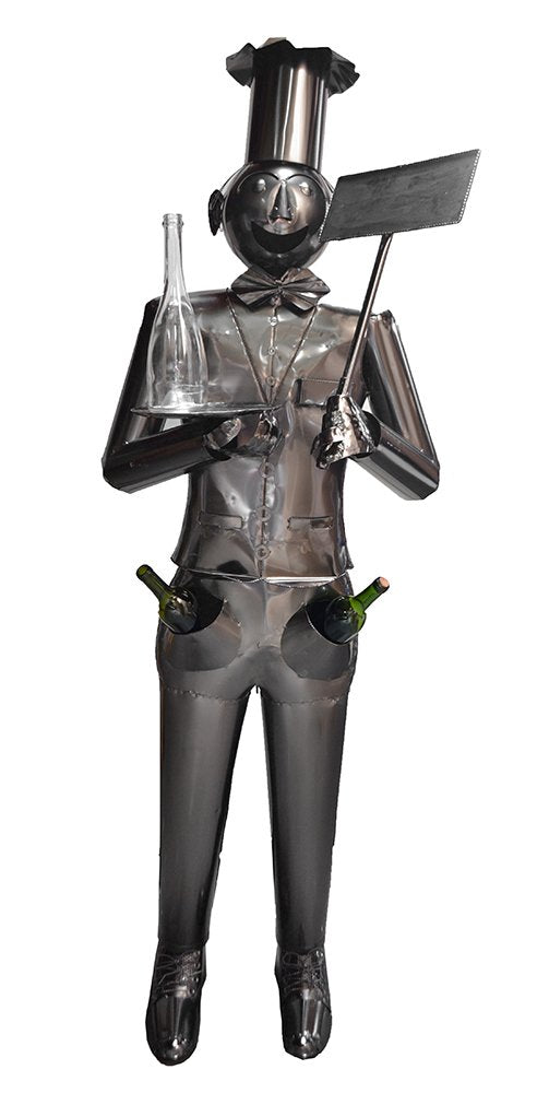 (D) Wine Bottle Holder, Giant Chef with Tray 72-inch, Bar Counter Decoration