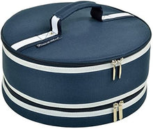 (D) Cake Bag, Dessert Carrier Round Bag with Handle (Blue)