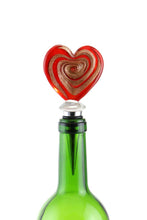 (D) Wine Bottle Stopper, Red and Gold Heart, Bar Counter Decoration
