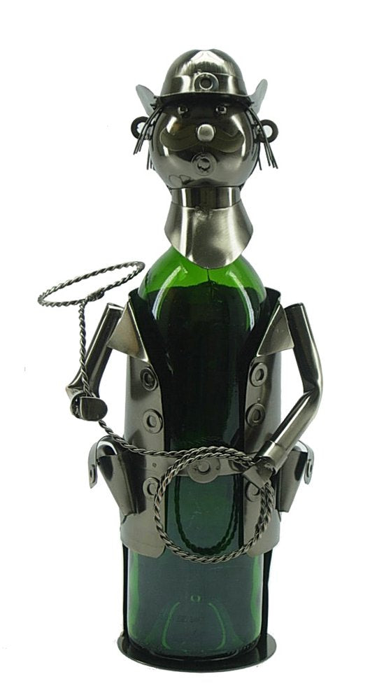 (D) Wine Bottle Holder, Cowboy, Bar Counter Decoration, Gift for Friend