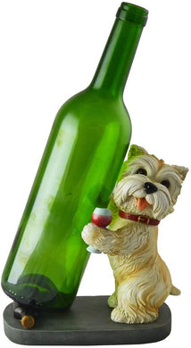 (D) Wine Bottle Holder, Home Decor and Gift for Housewarming (Yorkie Dog)