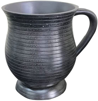 (D) Judadica Polyresin Grey Wash Cup with 2 Handles Jewish