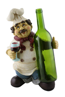 (D) Wine Bottle Holder, Chef with Bottle, Home Decor and Gift for Housewarming