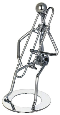 (D) Metal Trombone Player Decorative Figurine 6.5 Inch, Gift for Musician