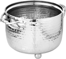 (D) Judaica Dip Bowl Serving Bowl For Parties with Handles (Large, Silver)