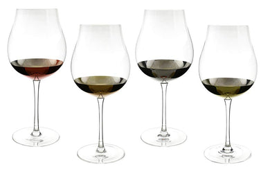 (D) Crystal Tulip Shape Wine Glasses with 4-pc Set, Modern Style Glassware