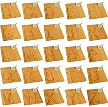 (D) Alphabet Bamboo Cheese Brown Charcuterie Board Wood Platter (B)