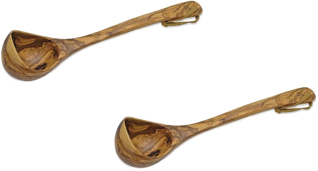 D) Soup Ladle Wood Spoon with Long Handles Berard French Vintage (2)