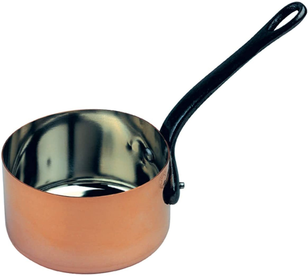 Tinned Copper Sauce Pot Thick-walled, Cast Iron Handle (6.29 Inch), Cookware