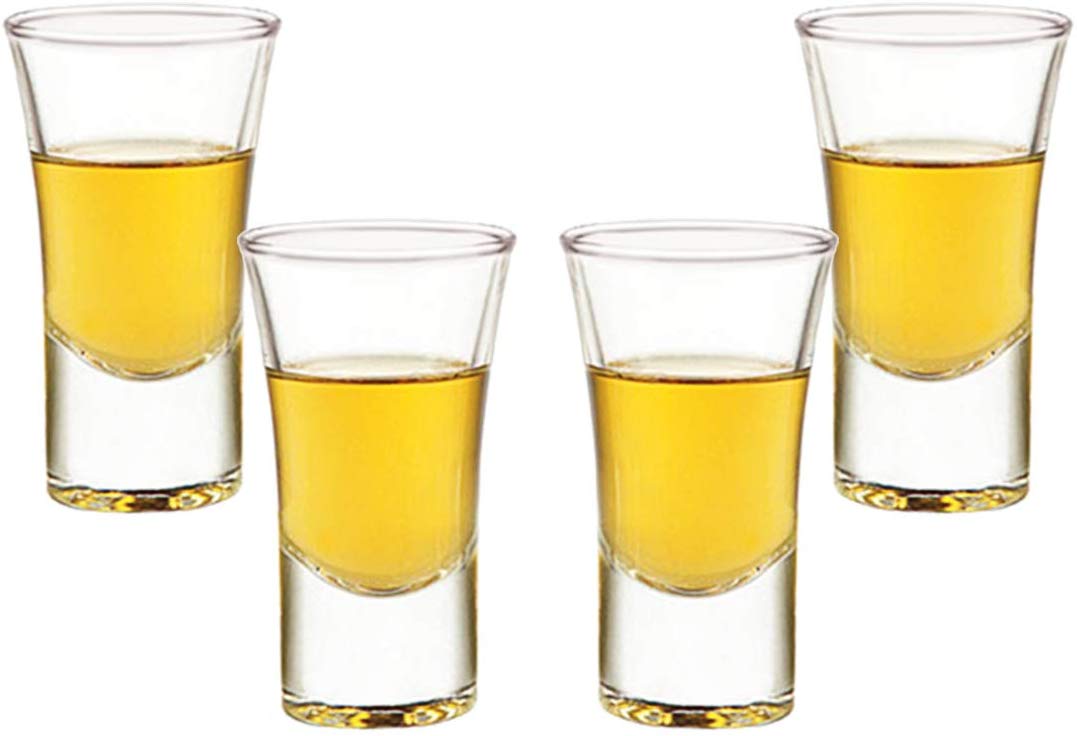 Lord Shooter, Vodka Shot Glasses 2 Oz, Modern Clear Party Glassware Set of (4)