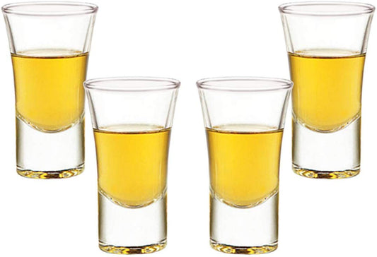 Lord Shooter, Vodka Shot Glasses 2 Oz, Modern Clear Party Glassware Set of (4)