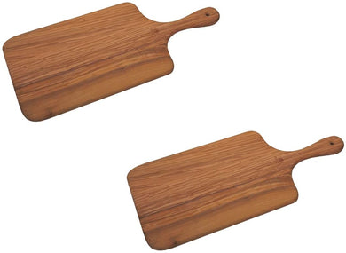 (D) Large Kitchen Cutting Board, French Olive Wood Vintage Hand Made (2 PC)