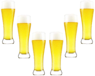 Berlin Pilsner Beer Glasses 19 Oz, Modern Clear Party Glassware Set of (6)