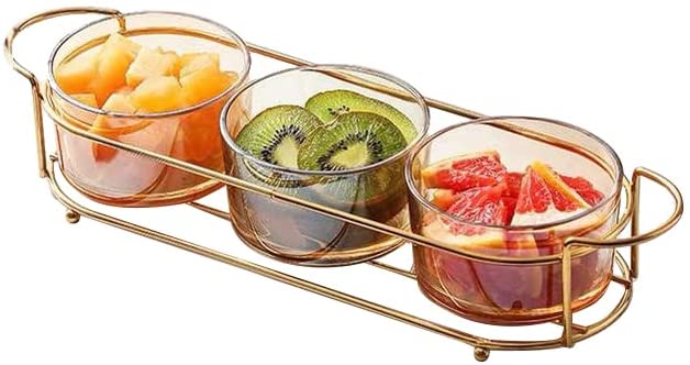 (D) Judaica Elaborate Dip Bowl Set with Tray Serving Table Bowls