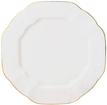 Royalty Porcelain 6-pc Gold Rim Polygonal Set of Plates for 6 (Salad)