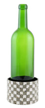 (D) Decorated Wine Coaster, Checkered Crystal Blocks, Wine Bottle Holder