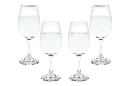 Rioja Stemmed Wine Glasses 12,75 Oz, Modern Crystal Clear Goblets Set (4)