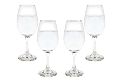 Rioja Stemmed Wine Glasses 12,75 Oz, Modern Crystal Clear Goblets Set (4)