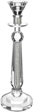 (D) Judaica Single Crystal Candlestick with Crushed Gemstones Candle Holder