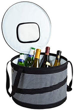 (D) Collapsible Party Tub 24 Can, Picnic Bag for Pie or Cake (Black White)