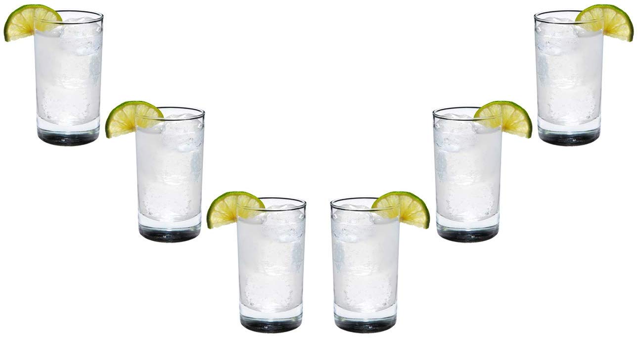 Lexington Rocks Stemless Juice Glasses 9 Oz, Modern Clear Glassware Set of (6)