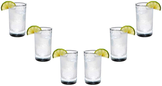 Lexington Rocks Stemless Juice Glasses 9 Oz, Modern Clear Glassware Set of (6)