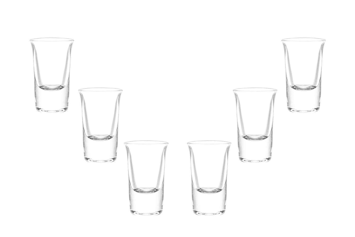 Lord Shooter Shot Glasses 1 Oz, Modern Clear Party Glassware Set of (6)