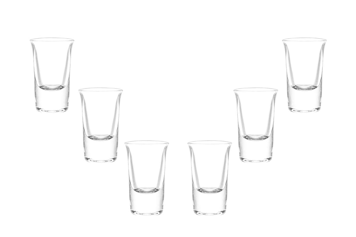 Lord Shooter Shot Glasses 1 Oz, Modern Clear Party Glassware Set of (6)