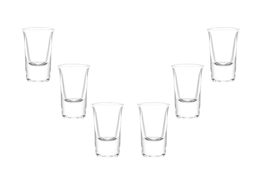 Lord Shooter Shot Glasses 1 Oz, Modern Clear Party Glassware Set of (6)