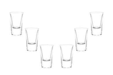 Lord Shooter Shot Glasses 1 Oz, Modern Clear Party Glassware Set of (6)