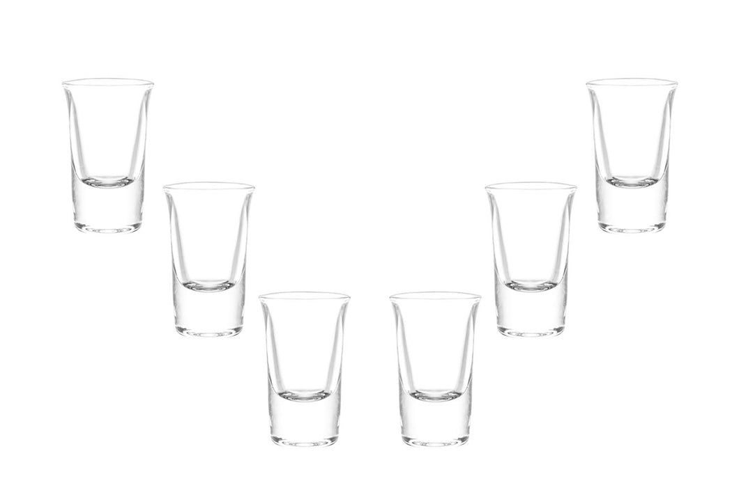 Lord Shooter Shot Glasses 1 Oz, Modern Clear Party Glassware Set of (6)