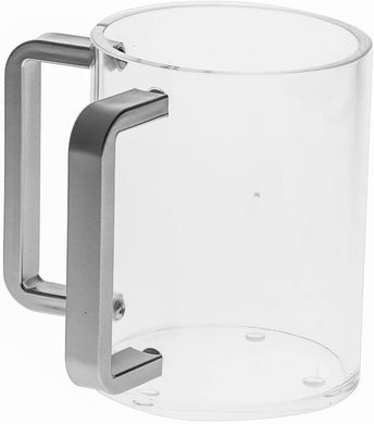 (D) Judaica Wash Cup Lucite Matt Handles Clear Negel Vasser Cup 4 7/8 H (Silver)