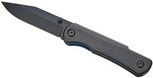 (D) Stainless Steel Black Blade Pocket Knife with Blue Accents, 4" Gift for Men