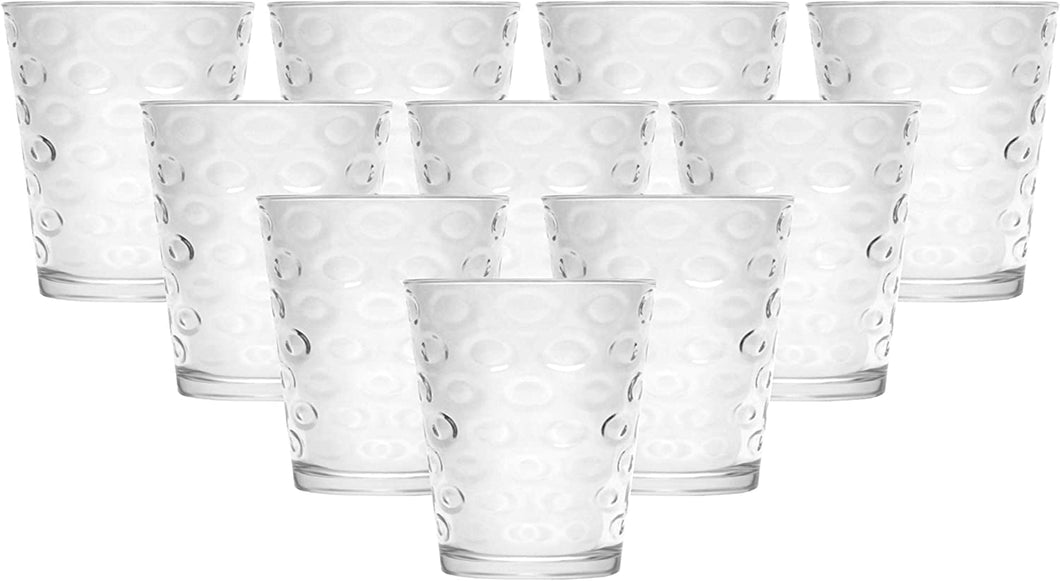 (D) Water Juice Drinking Highball Glasses Set of 10, 7 oz, Clear