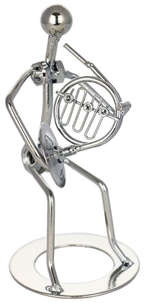 (D) Metal Tuba Player Decorative Figurine 6.5 Inch, Gift for Musician