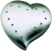 (D) Stainless Steel Heart Shaped Jewelry Box for Women with Silver Swarovski