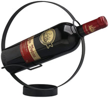 (D) Judaica Metal Wine Stand 'Circle' for Cabinet Interior Design 10'' (Black)