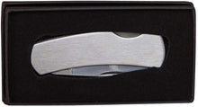 (D) Metal Silver Men's Folding Locking Pocket Knife for Him, Father's Day Gift